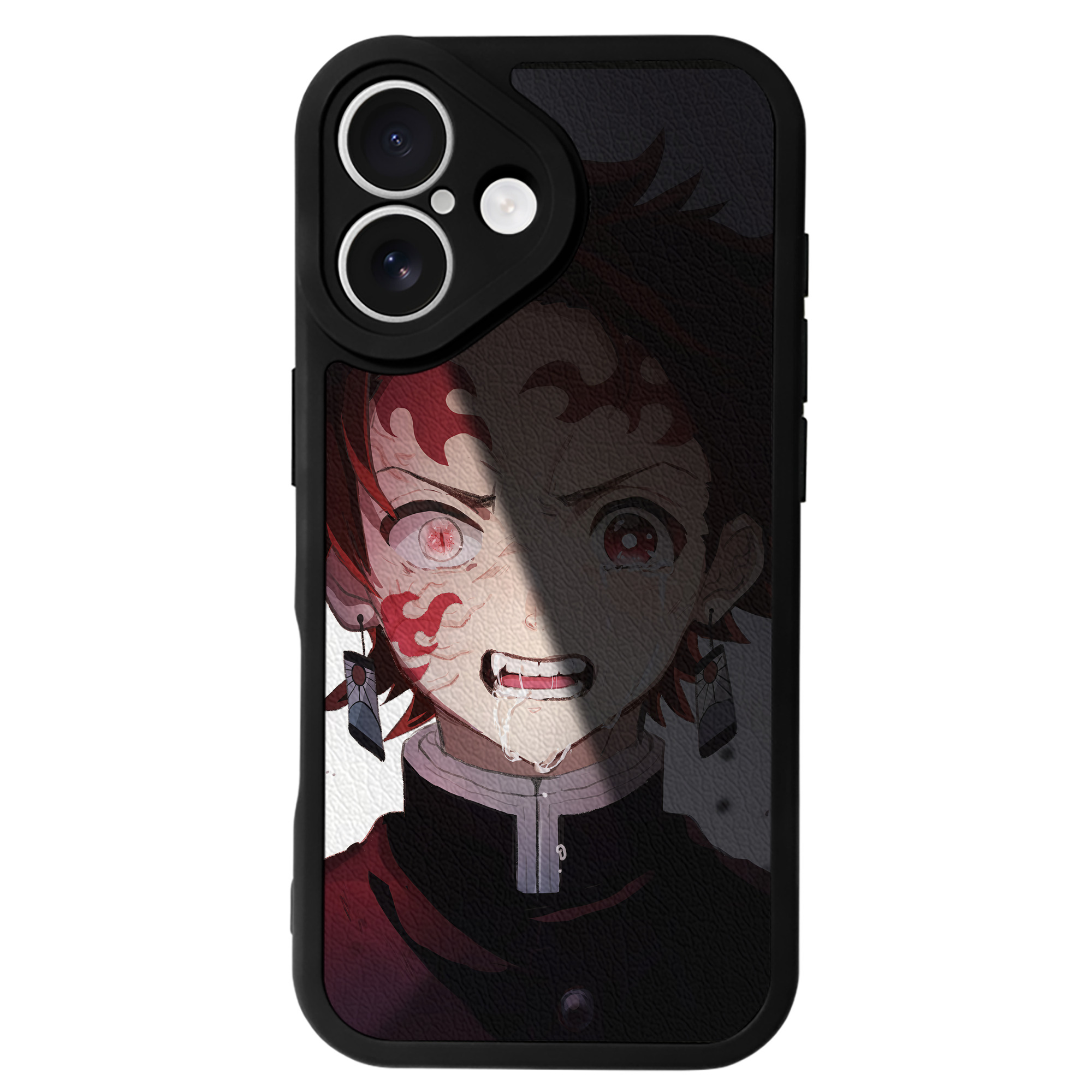 （画像用） 鬼滅の刃（きめつのやいば）竈門 炭治郎／かまど たんじろう Kamado Tanjirou 【iPhone 16シリーズ対応】シリコンスマホケース（レザー調） 材質：シリコン